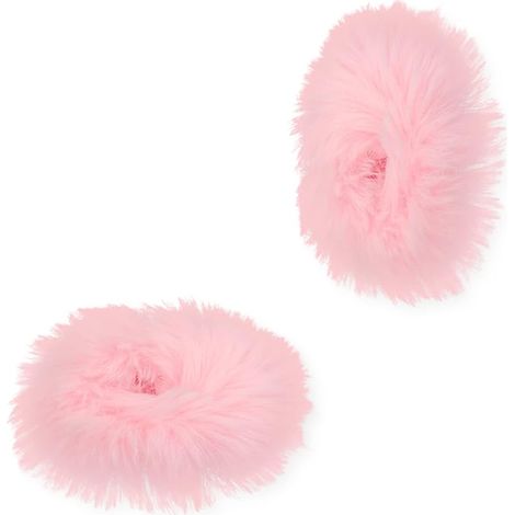 2 Pièces Chouchous à Cheveux en Fausse Fourrure de Lapin en Peluche, Élastiques Moelleux Queue de Cheval Accessoires pour Cheveux (Rose Clair) (1/5)