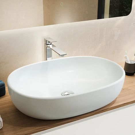 Miscelatore Lavabo Alto senza Scarico Slim in Ottone Cromato Mod. Ingrid (1/5)