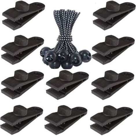 Hochleistungs-Planenclips mit Verriegelungsmechanismus, 20er-Packung, inklusive Cliphalter für Zeltbefestigungen, Gummiseilclips für Poolmarkisen und Autoabdeckungen. (1/5)