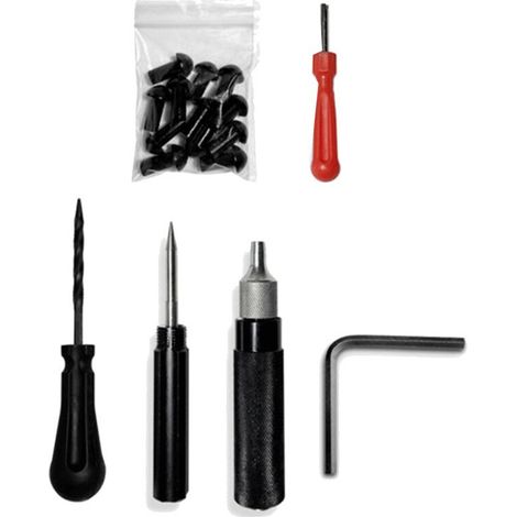 Juego de 7 piezas para kit de reparación de neumáticos de coche y motocicleta, kit de reparación de neumáticos y ruedas, tapón tipo hongo, sonda y boquilla.