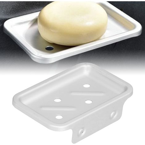 Porte-savon durable en aluminium spatial mat, porte-savon pour salle de bain et toilettes, porte-savon, étagère à savon, plateau, égouttoir et aération (1/5)