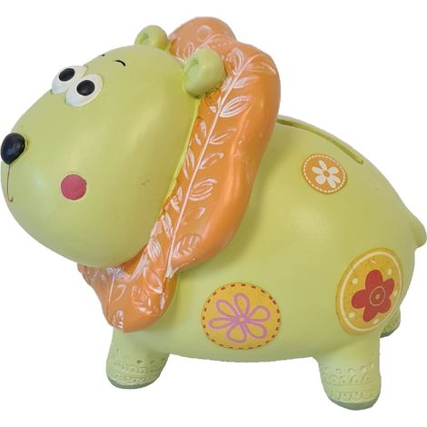 Tirelire lion en résine 14 cm (1/2)