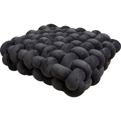 Coussin de sol- Coussin épaissi- Coussin tissé, 40x40cm- Gris foncé (1/4)