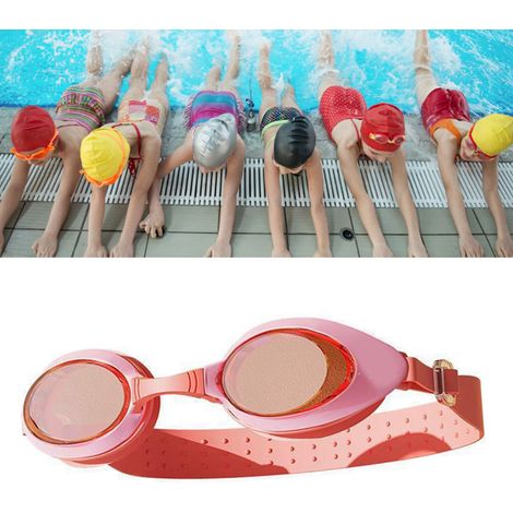 Lunettes de natation pour enfants HD étanches et anti-buée, avec boîte de rangement rose (1/5)