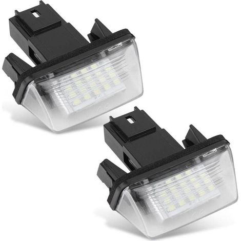 2 pièces Lampe de Plaque d\'immatriculation de Voiture à 18 DEL Gauche et Droite pour C3 2002-2009 / BERLINGO / 306 307 406 5008