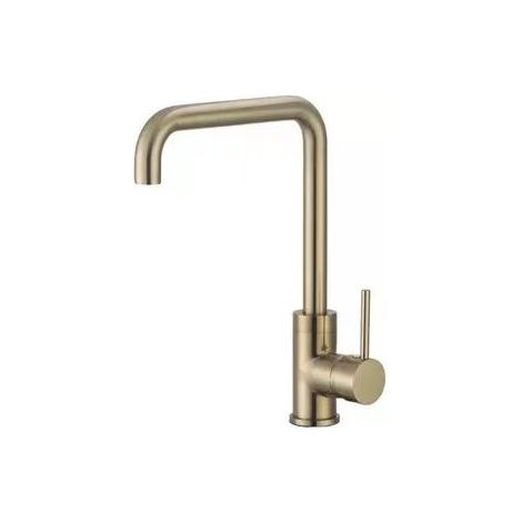 Mitigeur de cuisine Robinet Cuisine Doré Brossé 7-Forme, Mitigeur Évier Rotatif à 360° avec Aérateur Démontable, Robinet d'évier en Acier Inoxydable SUS304 (1/5)