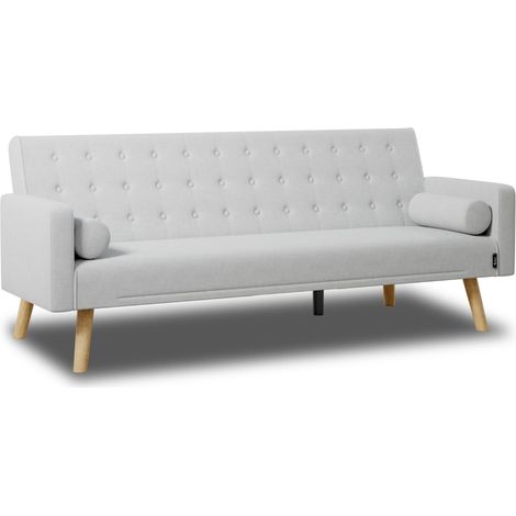 Nalui Sofá Cama Gris One Dots 3 Plazas Acolchado