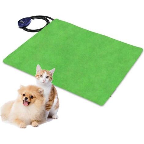 Coussin chauffant pour animaux de compagnie, coussin chauffant électrique pour chiens et chats, tapis chauffant d'intérieur pour chaise de bureau à domicile, tapis chauffant, vert 30×40cm (1/4)