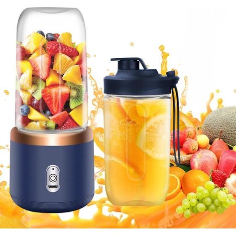 Licuadora portátil, Mini licuadora, Licuadora portátil de 500 ml, Batidora recargable por USB, Batidora de pie pequeña, Blanca (1/5)