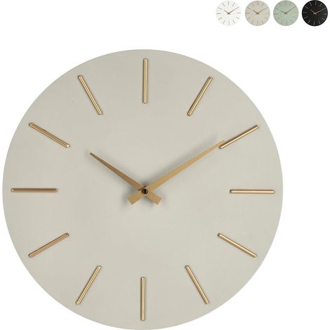 Horloge murale ronde design minimaliste 40 cm aiguilles dorées Timeline YES - Gris tourterelle (1/4)