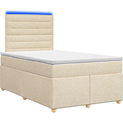 Maison Exclusive - Letto box spring con materasso Crema 120 x 190 cm Tessuto (1/5)