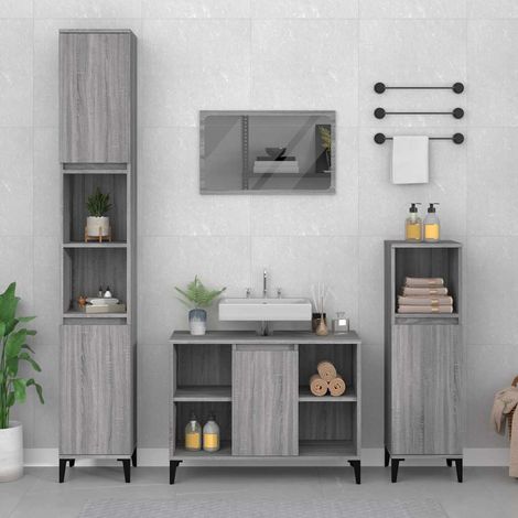 Sink Cabinet Grey Sonoma 80x33x60 cm Engineered Wood vidaXL (1/5)