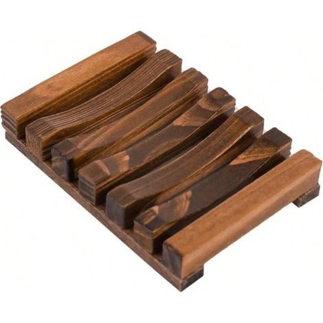 1 accessoire de salle de bain style Hawaii, distributeur à savon en bois naturel fait main, porte-savon en bois (1/4)