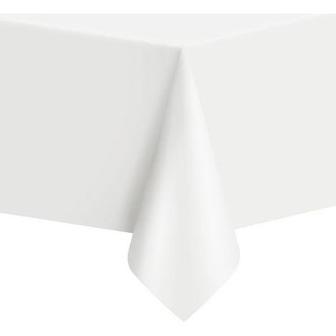 Tovaglia in lamina BIANCA, cerata, per compleanno, comunione, battesimo, compleanno 137x274cm