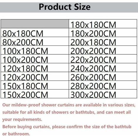 MDUG-Rideau de douche 80x200 cm en tissu polyester imperméable – Anti moisissure – Lavable en machine – 8 crochets antirouille inclus (1/5)