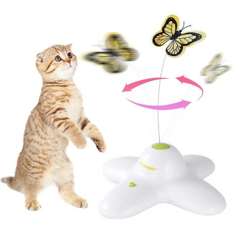 Jouet interactif pour chat avec papillon rotatif à 360° (1/3)