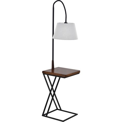 HOMCOM Lampada a Piantana Moderna con Testa Flessibile e Caricatore Wireless (1/5)