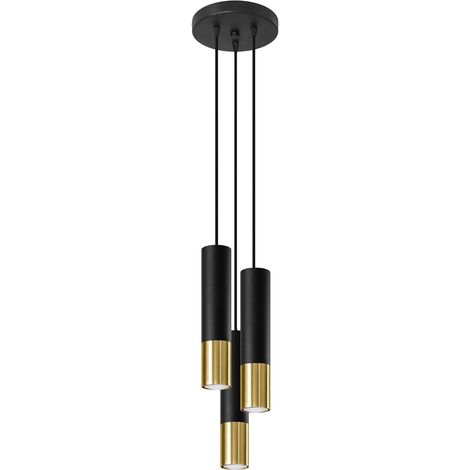 Lámpara colgante Loopez 3 GU10 negra Sollux SL.0955 (1/2)