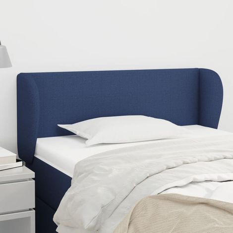 Tête de lit avec oreilles Style Classique Armoire de lit - Bleu 93x23x78/88 cm Tissu BV372261 - BonneVie (1/5)