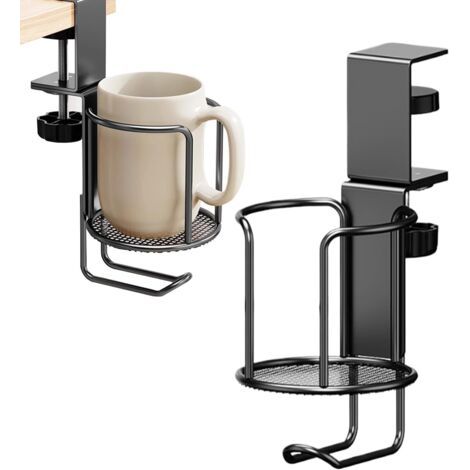 QORVA-Porte-gobelet de bureau à clipser, support antidérapant réglable, économiseur d'espace, durable et léger, accessoires de bureau, utilisation scolaire, rangement de dortoir (1/5)