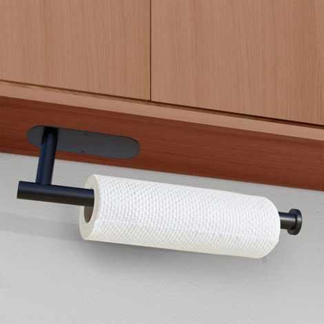 Porte-essuie-tout - Acier Inoxydable 304 - Murale - Installation Adhésif Ou Vis - Cuisine Et Salle De Bain - 1 Pièce (1/5)