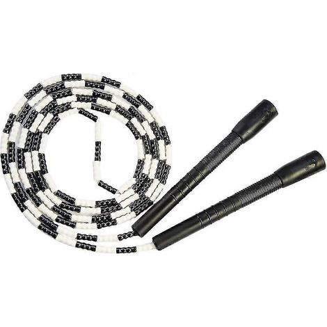 Corde à sauter - Corde à sauter souple et segmentée avec perles - Corde décorative ajustable et anti-nœuds pour l'entraînement (Noir) (1/4)