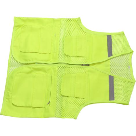 Gilet réfléchissant en maille vert fluo, gilet de bénévole, gilet publicitaire en maille, grand gilet en maille, 2XL vert fluo (1/5)