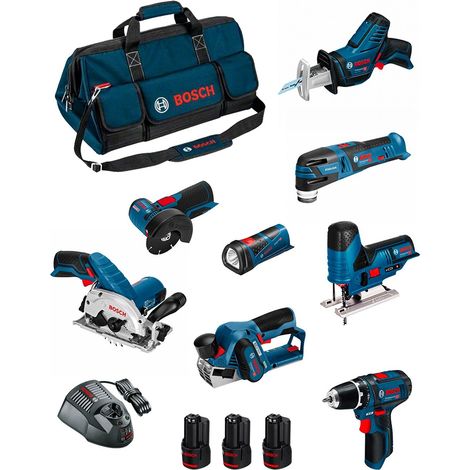 BOSCH Kit BMKB8-28FD3 (GSR12V-15+GKS12V-26+GWS12V-76+GST12V-70+GOP12V-28+GSA12V-14+GLI12V-80+GHO12V-20+3x2,0Ah+GAL1230CV+HDBAG) (1/5)