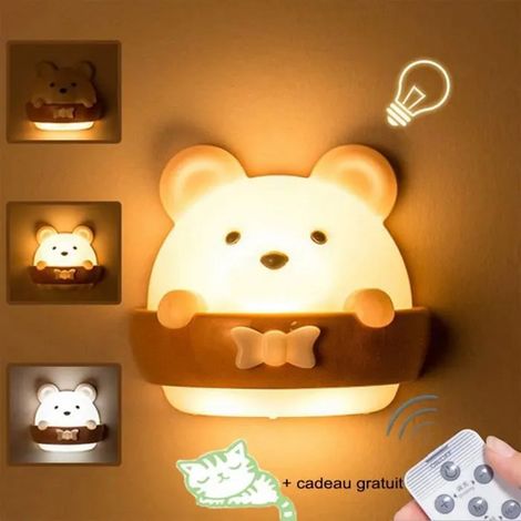 Veilleuse bébé - 3 modes d'éclairage - télécommande - rechargeable (1/4)