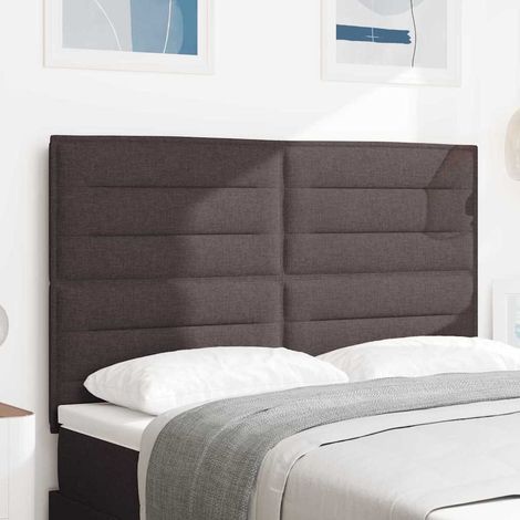 vidaXL Tête de lit Marron foncé 160 cm tissu (1/5)