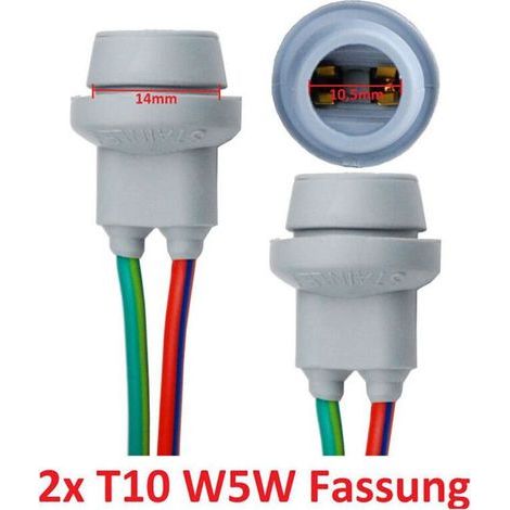 Lot de 2 Adaptateurs T10 W5W Souples en Caoutchouc pour Douilles Lampe Connecteur Mâle Femelle avec Câble (1/3)