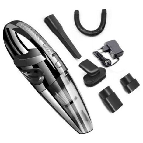 BUNTHAUS Aspirateur à Main, sans Fil, Rechargeable, léger, Portable avec Aspiration cyclonique puissante pour Voiture, sèche et Humide, Poils d'animaux domestiques, Usage Domestique (Noir)