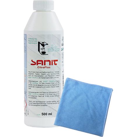 BADfabrik24 Sanit CitroPlus Kalklöser Flasche 500 ml + Mikrofasertuch (1/4)