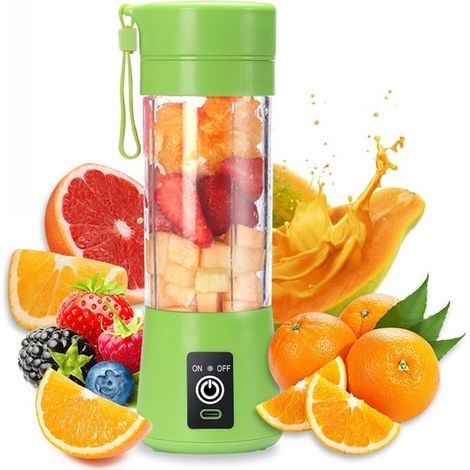 Mini mixeur - Appareil à smoothies - Portable avec 6 lames et batterie rechargeable USB - 1 pièce - Pour les légumes à la maison et en déplacement (1/5)