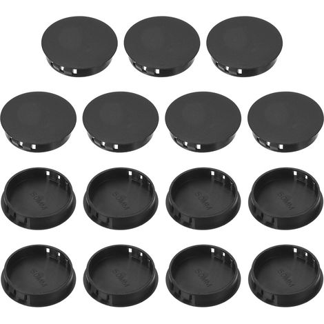 15 Pièces 50 mm/2" Bouchons De Trou en Plastique Noir (1/5)