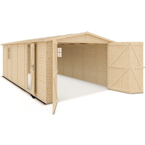 Garage - bois brut - 18 m²