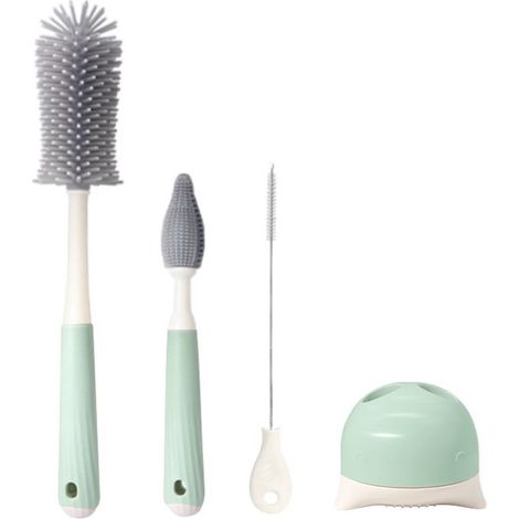 Kit nettoyage biberons 4 pièces, brosses longues pour bouteilles, pailles et gourdes (1/3)