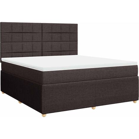 Boxspringbett mit Matratze Dunkelbraun 180x200 cm Stoff vidaXL (1/5)