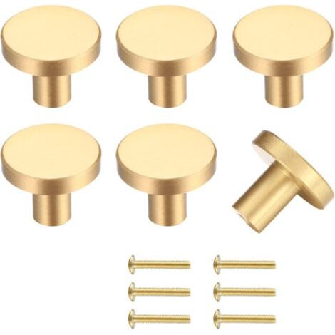 6 Stück Schubladenknöpfe, Goldene Möbelknöpfe, Runde Schrankknöpfe, Goldene Messing Schubladenknöpfe, Küchenschrank Türgriffe zur Deko - 20 X 25 mm (1/5)