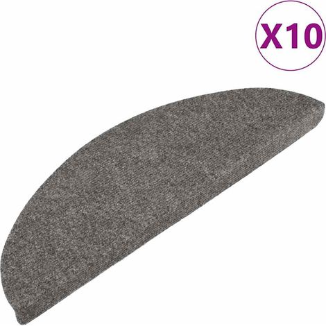 vidaXL Selbstklebende Treppenteppiche 10 Stück grau 56x17x3 cm