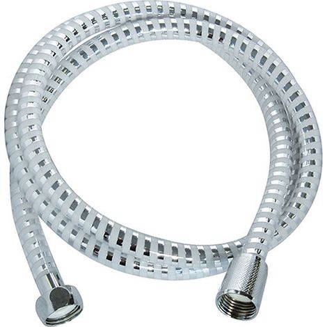 Flexible de douche PVC - 1.50M - Chromé / Blanc