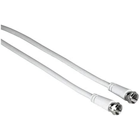 Hama 00011898 - Koaxialkabel (3 m, F M, F M, Stecker/Buchse, Nickel, Weiß)