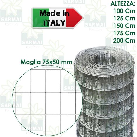 ROTOLO 25 m RETE METALLICA ZINCATA ELETTROSALDATA PER RECINZIONE - H 100 cm (1/2)