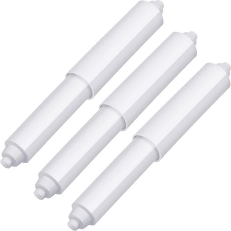 3 piezas de soporte para rollo de papel higiénico, soporte para rollo de papel higiénico de repuesto, plástico cromado, con resorte (punto blanco fino) (1/5)