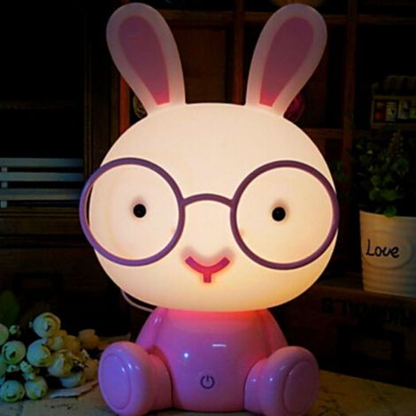 Veilleuse lapin rose avec port USB