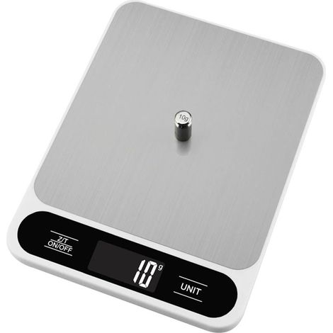 Küchenwaage - Digitale Mini-Küchenwaage mit einer Kapazität von 10 kg (22 lb) - Präzise Küchen- und Backwaage mit Tara-Funktion - 7 Einheiten von 0,01 oz/1 g (10 kg) (1/5)