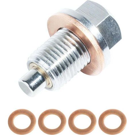 Bouchon De Vidange D'huile Magnétique de Voiture,M12x1.25 Bouchon de Vidange de Carter D'huile Moteur,Boulon De Vidange Carter D'huile Moteur Voiture,Écrou Vidange Carter(M12x1.25) (1/4)