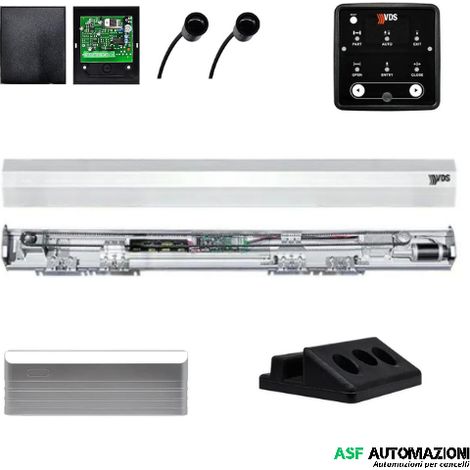 Kit Automazione scorrevole per porta rettilinea a 2 ante per peso max ad anta 80+80 kg - modello SPEED PLUS 502/2320K VDS con accessori completo
