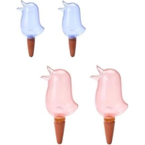 Set of 4 self-watering plant stakes - Bird design - Automatic watering device in PP - White (1/4)