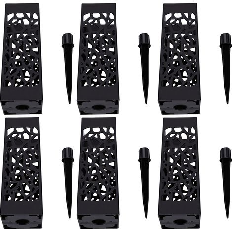 Vases funéraires à pointes en ABS creux, vases commémoratifs à fleurs, porte-fleurs décoratifs pour plantes d'extérieur, lot de 6, rectangulaires (1/5)